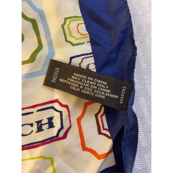 Coach Spellout 100% silk scarf 27x27” - Picture 3 of 5